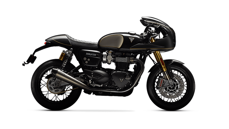 Triumph Factory Custom Thruxton TFC motorfiets met hoogwaardige afwerking en exclusieve details.